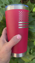 Load and play video in Gallery viewer, 20oz Laser Engraved Tumbler | American Flag | USA | Patriotic | Custom Tumbler | Personalized

