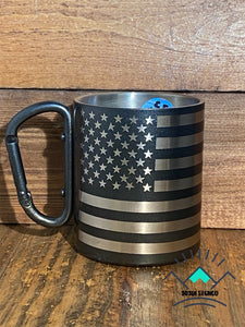 American Flag Powder Coated Carabiner Cup