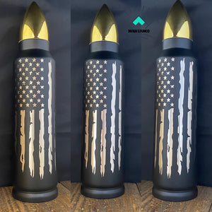 American Flag Powder Coated Bullet Thermos