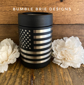 American Flag Powder Coated Can Cooler