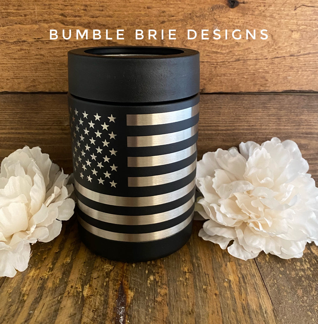 American Flag Powder Coated Can Cooler