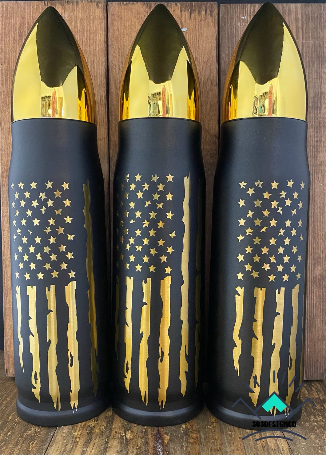 American Flag Powder Coated Bullet Thermos